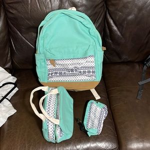 Girls Backpack, Lunchbox and pencil pouch combo.